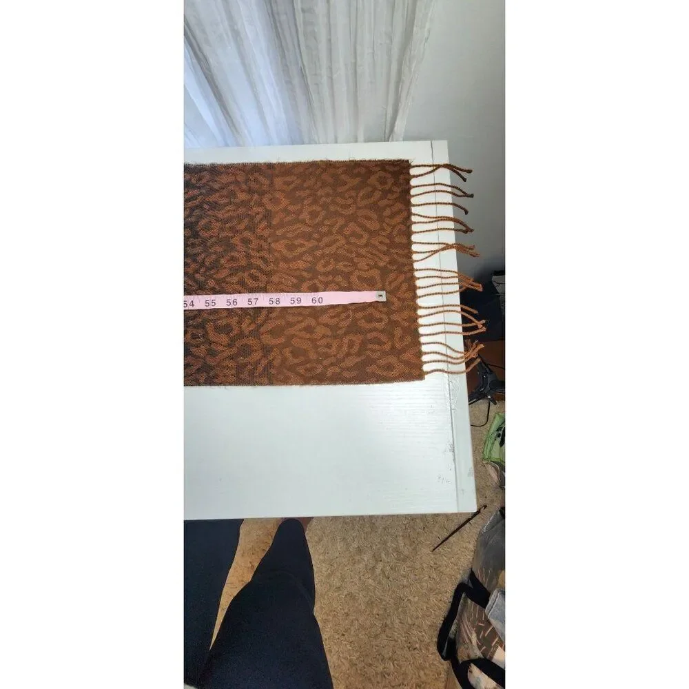 Cejon Brown Animal Print Italian Acrylic Scarf
